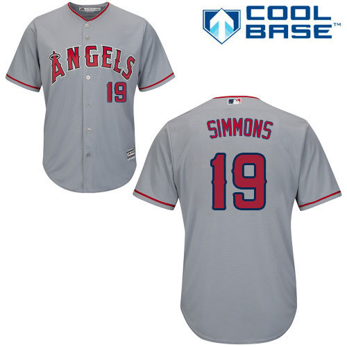 Andrelton Simmons #19 Los Angeles Angels Majestic Gray Official Cool Base Jersey