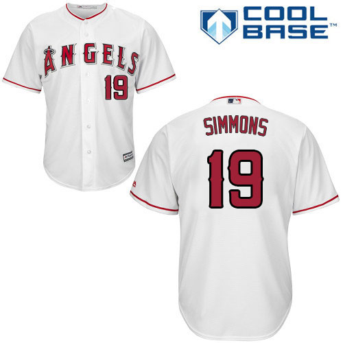 Andrelton Simmons #19 Los Angeles Angels Majestic White Official Cool Base Jersey