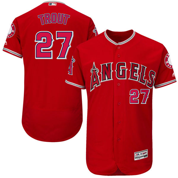 Los Angeles Angels of Anaheim #27 Mike Trout Red Flexbase Authentic Collection Jersey