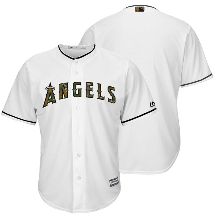 Los Angeles Angels White Camo Fashion 2016 Memorial Day Cool Base Jersey