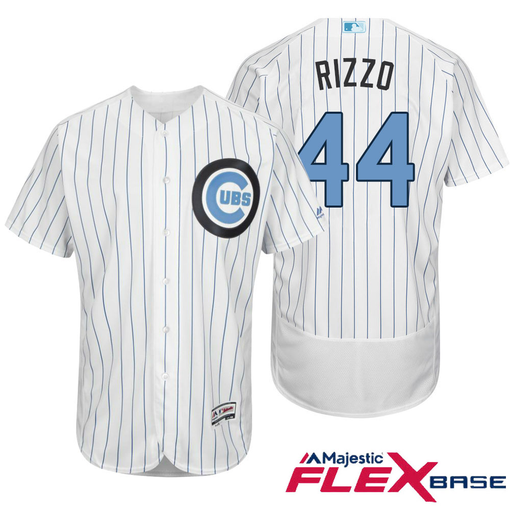 Chicago Cubs #44 Anthony Rizzo Majestic White Fashion 2016 Father's Day Flex Base Jersey