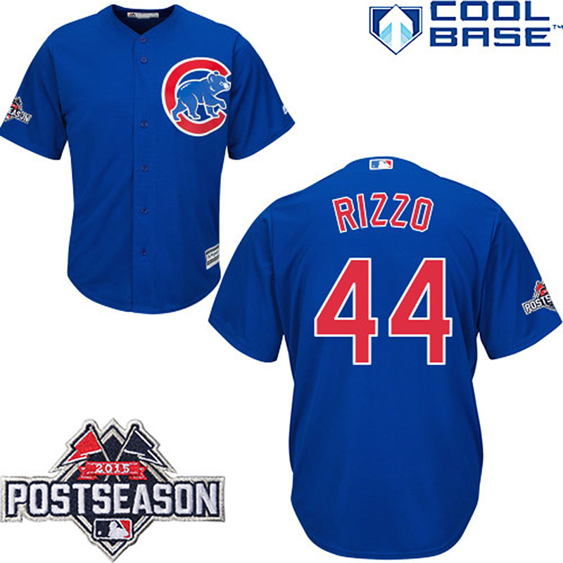 Chicago Cubs #44 Anthony Rizzo Blue Cool Base Alternate Jersey