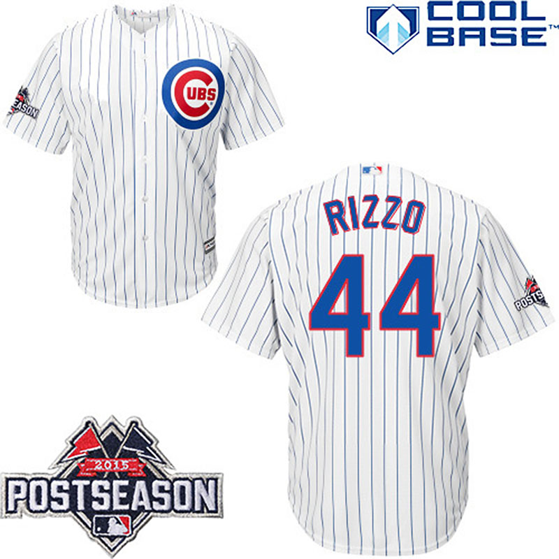 Chicago Cubs #44 Anthony Rizzo White Cool Base Home Jersey