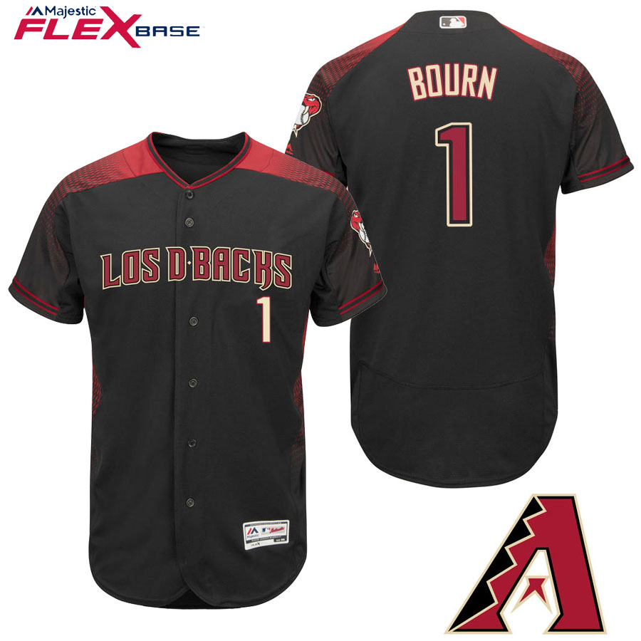 Arizona Diamondbacks #1 Michael Bourn Black Hispanic Heritage Flex Base Player Jersey