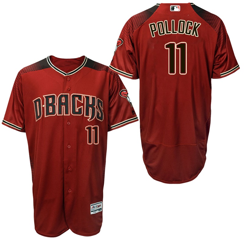 Arizona Diamondbacks A.J. Pollock #11 Crimson 2017 Authentic Collection Flex Base Jersey