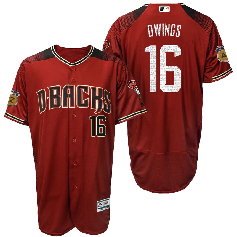 Arizona Diamondbacks Chris Owings #16 Brick 2017 Spring Training Cactus League Patch Authentic Collection Flex Base Jersey