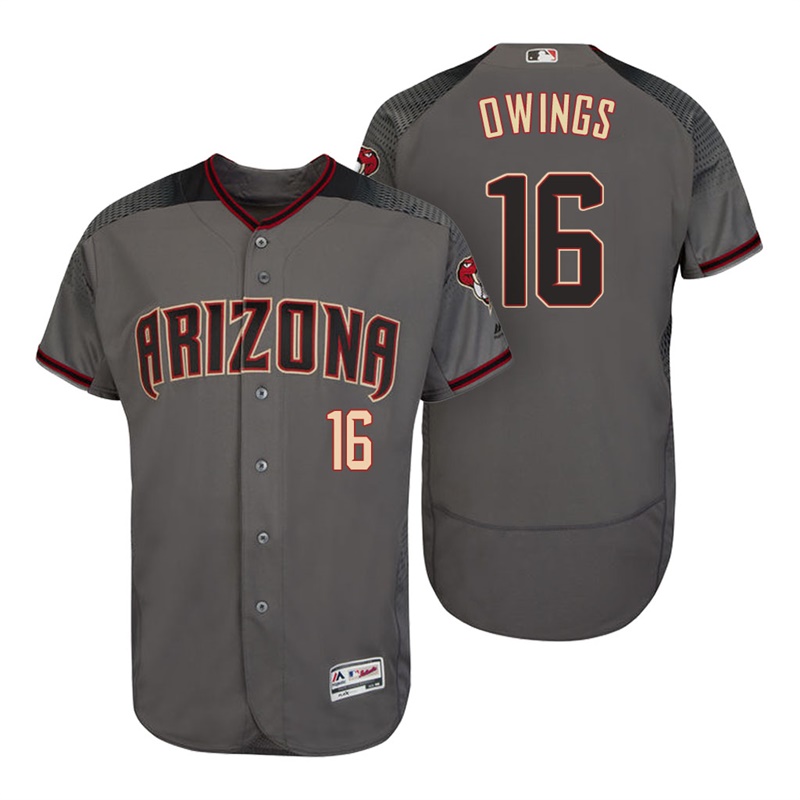 Arizona Diamondbacks Chris Owings #16 Gray/Crimson 2017 Authentic Collection Flex Base Jersey