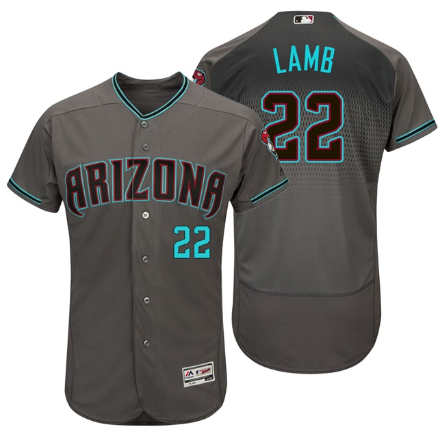 Arizona Diamondbacks Jake Lamb #22 Gray/Turquoise 2017 Authentic Collection Flex Base Jersey