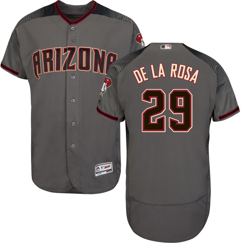 Men Arizona Diamondbacks Jorge De La Rosa #29 Gray 2017 Authentic Collection Flex Base Jersey