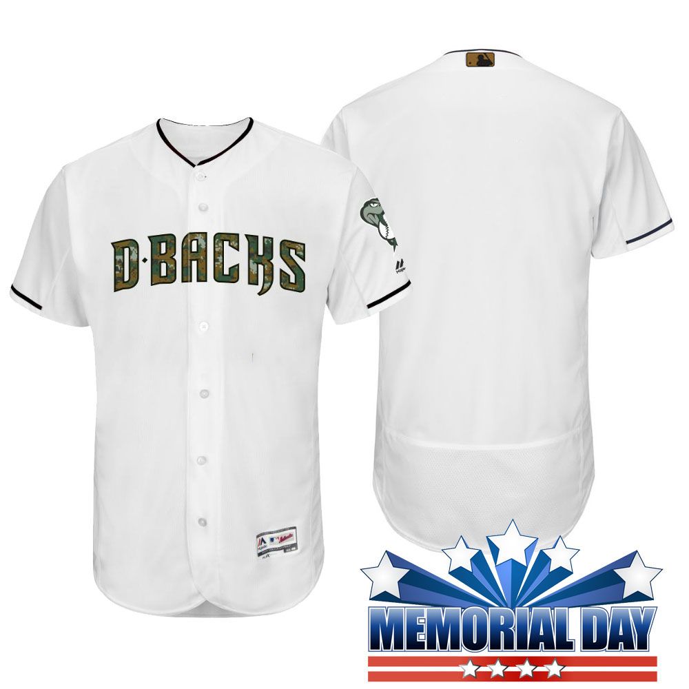 Arizona Diamondbacks Memorial Day White Camo Flex Base Team Jersey