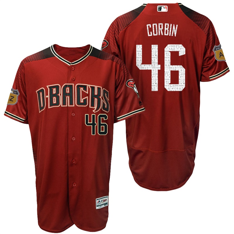 Arizona Diamondbacks Patrick Corbin #46 Brick 2017 Spring Training Cactus League Patch Authentic Collection Flex Base Jersey