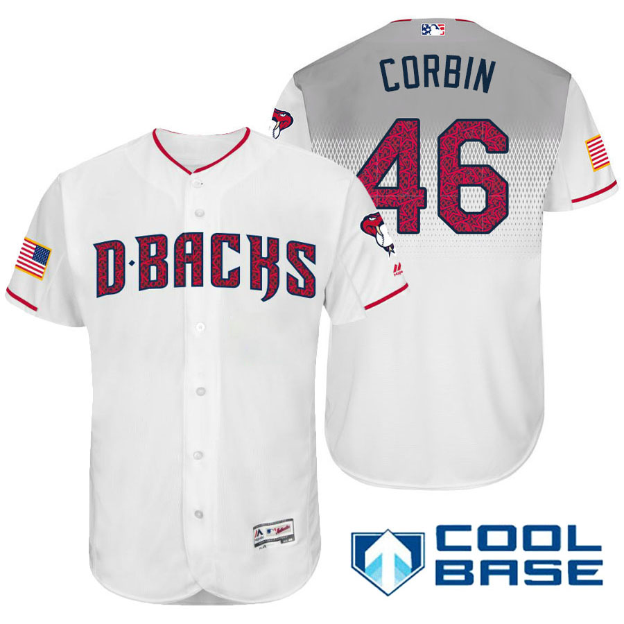 Arizona Diamondbacks #46 Patrick Corbin White Stars & Stripes 2016 Independence Day Cool Base Jersey