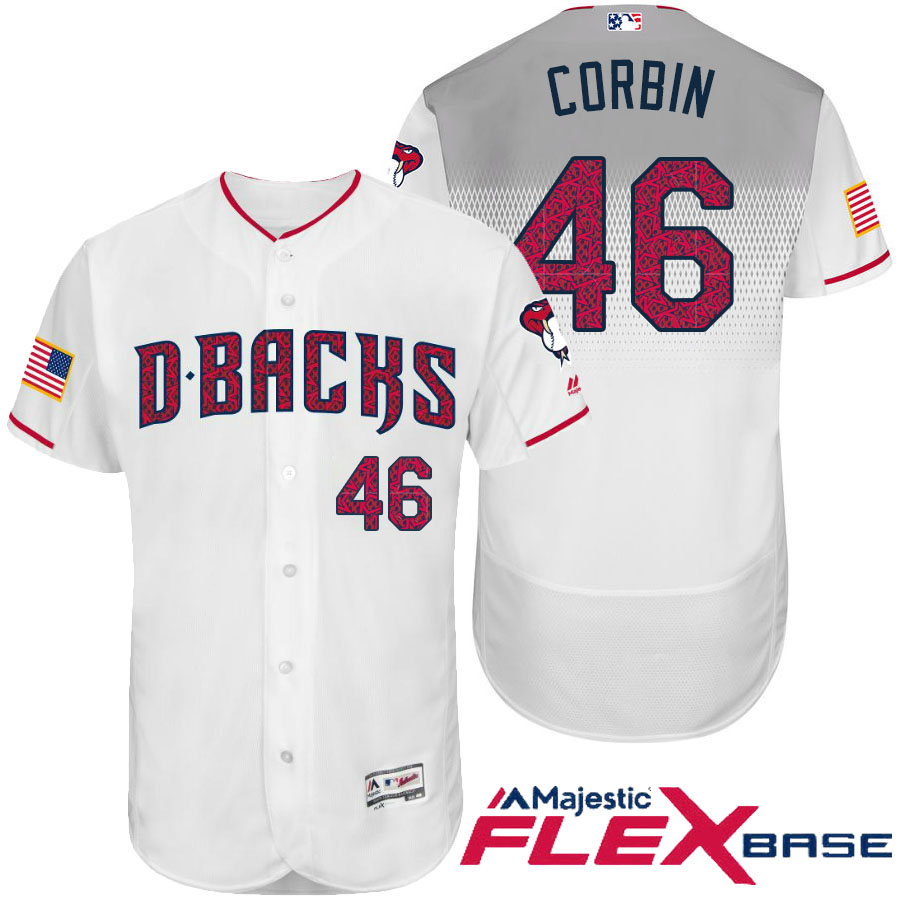 Arizona Diamondbacks #46 Patrick Corbin White Stars & Stripes 2016 Independence Day Flex Base Jersey