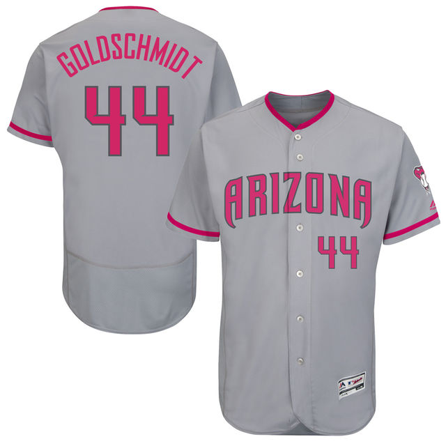 Arizona Diamondbacks #44 Paul Goldschmidt Gray Road 2016 Mother's Day Flex Base Jersey