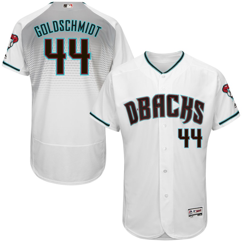 Men Arizona Diamondbacks Paul Goldschmidt #44 White Fashion Flex Base Jersey