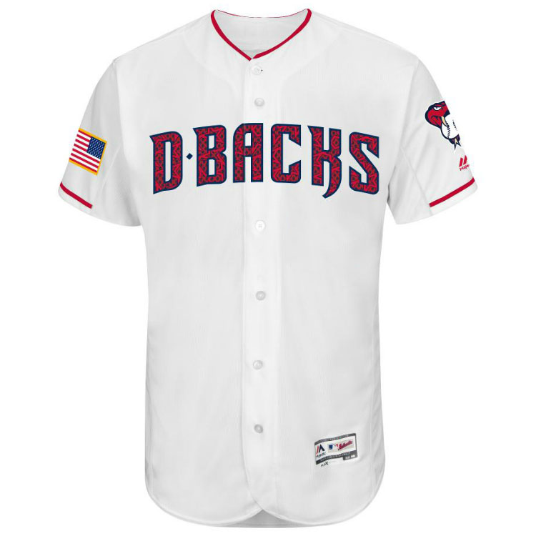 Arizona Diamondbacks Majestic White 2016 Independence Day Stars & Stripes Flex Base Team Jersey