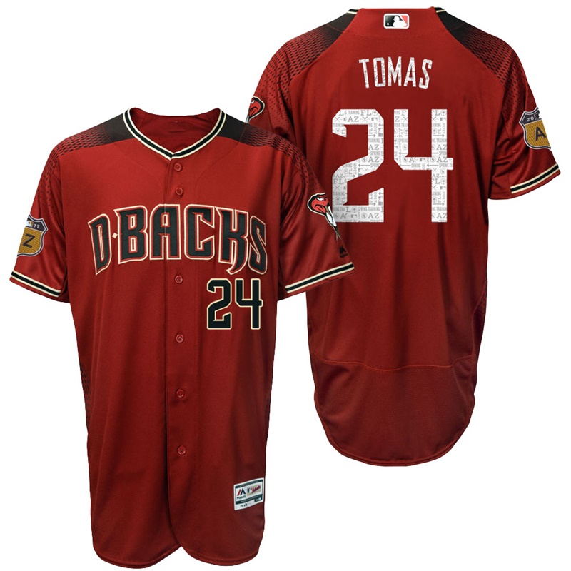 Arizona Diamondbacks Yasmany Tomas #24 Brick 2017 Spring Training Cactus League Patch Authentic Collection Flex Base Jersey