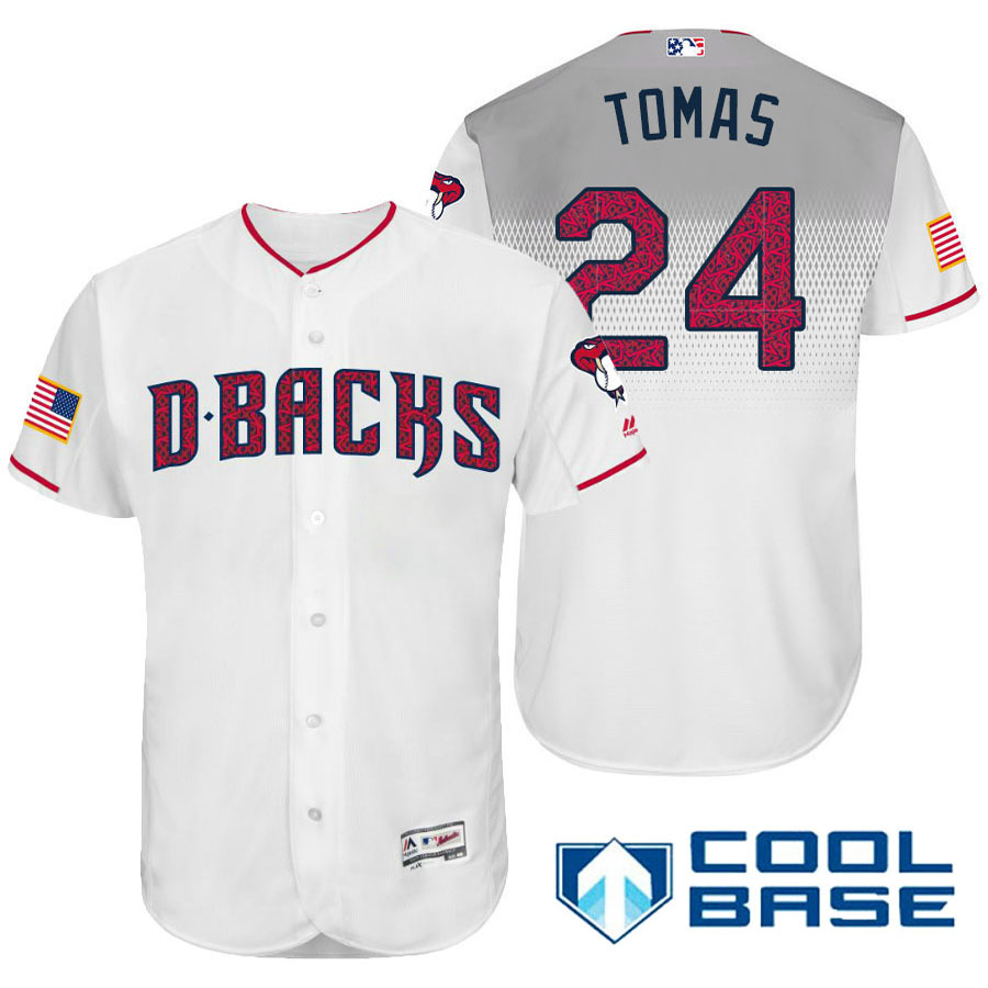 Arizona Diamondbacks #24 Yasmany Tomas White Stars & Stripes 2016 Independence Day Cool Base Jersey