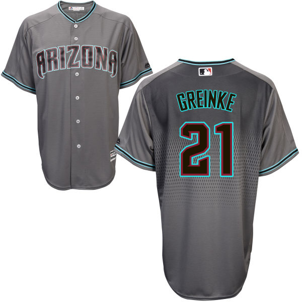 Arizona Diamondbacks Zack Greinke #21 Majestic Gray/Aqua Authentic Cool base Jersey