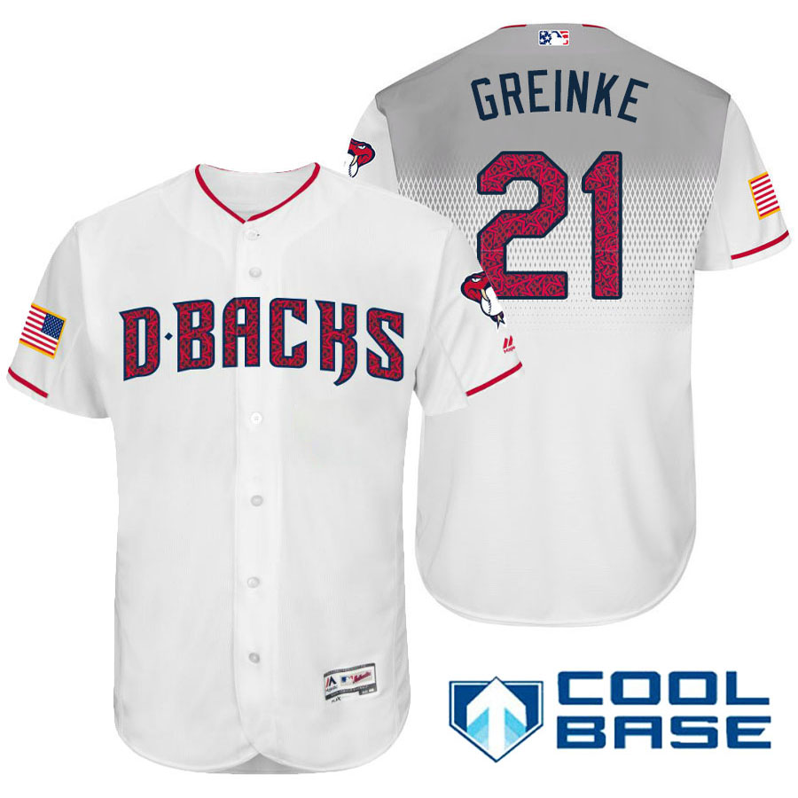 Arizona Diamondbacks #21 Zack Greinke White Stars & Stripes 2016 Independence Day Cool Base Jersey