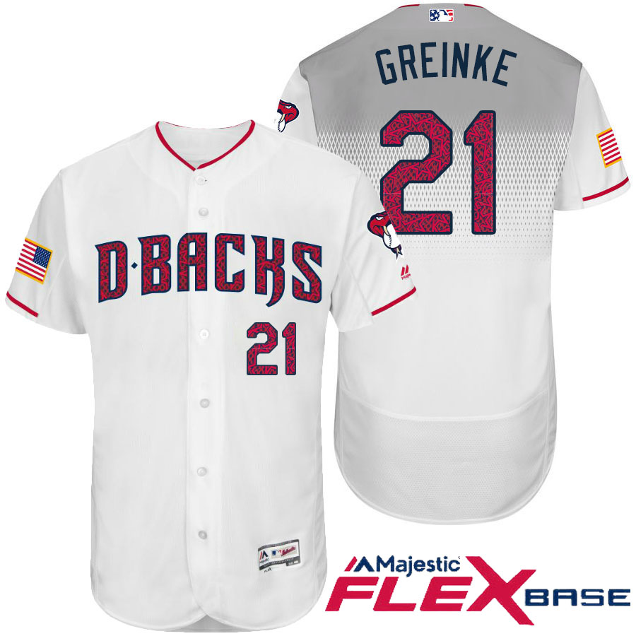 Arizona Diamondbacks #21 Zack Greinke White Stars & Stripes 2016 Independence Day Flex Base Jersey