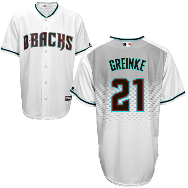 Arizona Diamondbacks Zack Greinke #21 Majestic White/Aqua Authentic Cool base Jersey