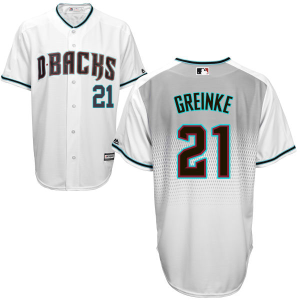 Arizona Diamondbacks Zack Greinke #21 White/Aqua Official Cool Base Jersey