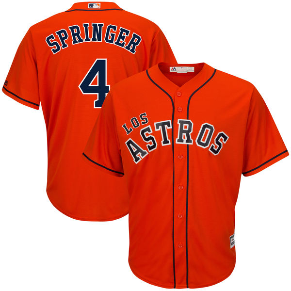 Houston Astros #4 George Springer Orange Authentic Cool Base Player Jersey