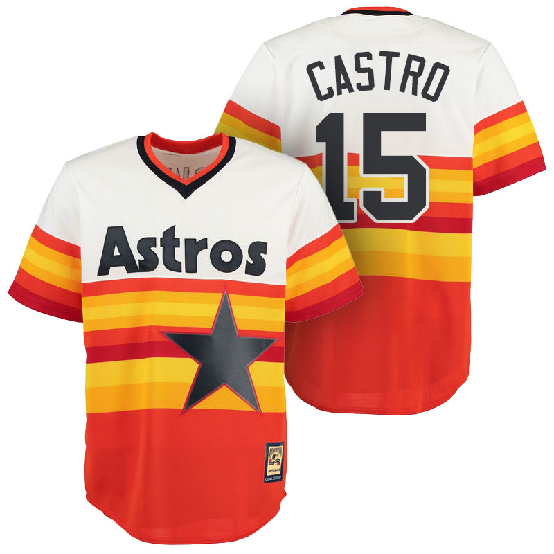 Houston Astros #15 Jason Castro Orange Cool Base Cooperstown Jersey