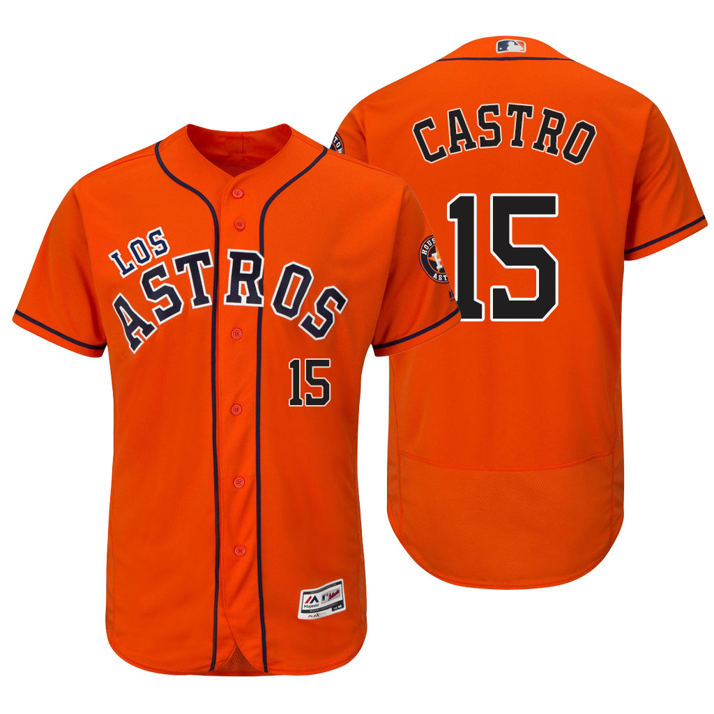 Houston Astros Jason Castro #15 Orange Hispanic Heritage Flex Base Jersey