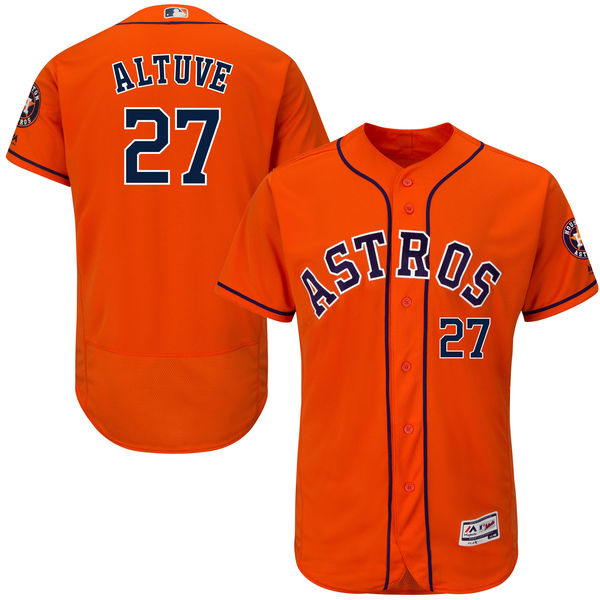 Houston Astros #27 Jose Altuve Orange Flexbase Authentic Collection Jersey