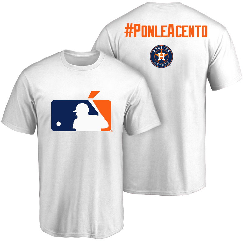 Houston Astros White Hispanic Heritage Month PonleAcento T-Shirt