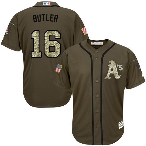 Oakland Athletics #16 Billy Butler Olive Camo Stitched Baseball Jersey