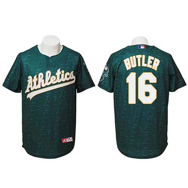 Oakland Athletics #16 Billy Butler Authentic Watermark Fashion Green Jersey