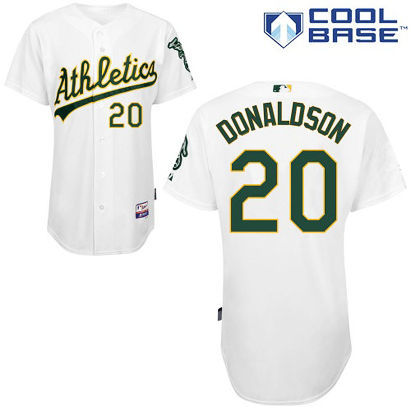 Oakland Athletics #20 Josh Donaldson Men's Authentic white Home Majestic MLB Cool Base Jersey