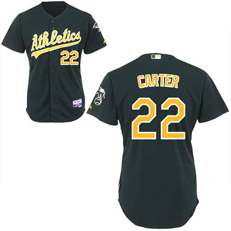 Oakland Athletics #22 Chris Carter Green Alternate 2 Cool Base Jersey