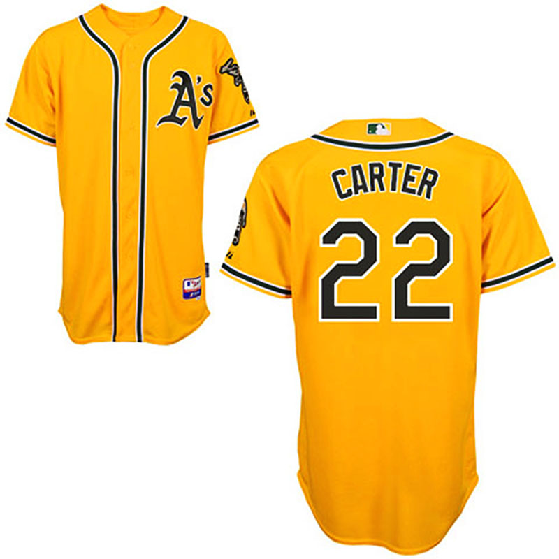 Oakland Athletics #22 Chris Carter Yellow 2011 Alternate 2 Cool Base Jersey