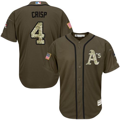 Oakland Athletics #4 Coco Crisp Olive Camo Stitched Baseball Jersey