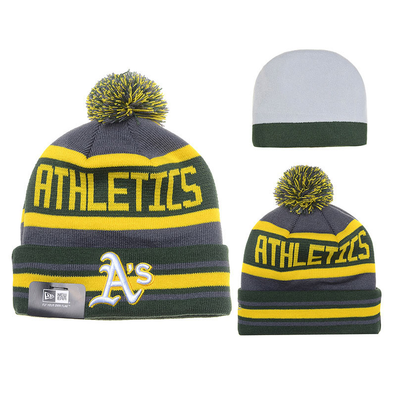 Oakland Athletics Grey/Green Biggest Fan Cuffed Knit Hat