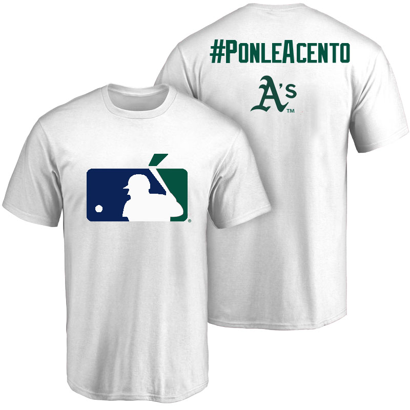 Oakland Athletics White Hispanic Heritage Month PonleAcento T-Shirt