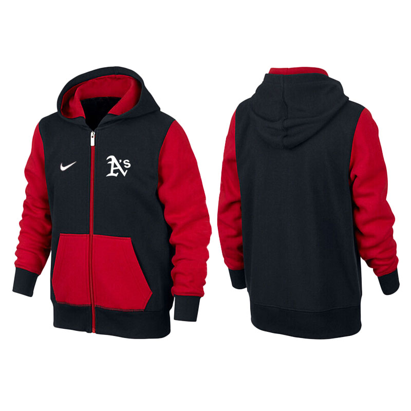 Oakland Athletics Red Gray Full-Zip Aunthetic Pullover Hoodie