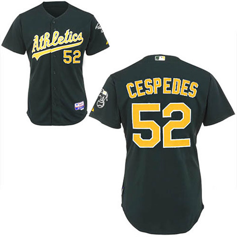 Oakland Athletics #52 Yoenis Cespedes Green Cool Base Jersey