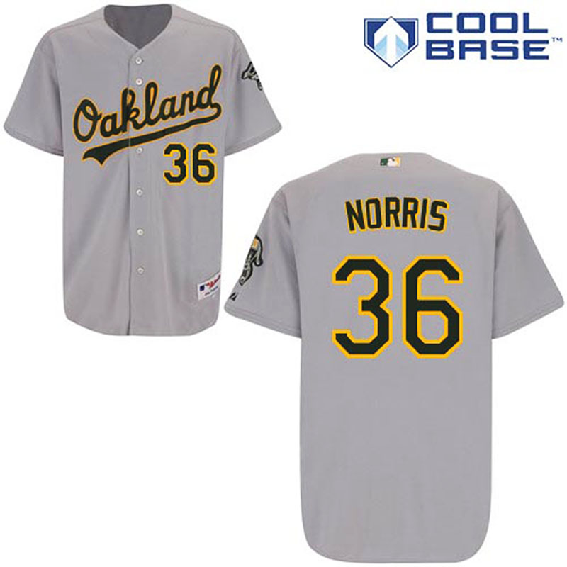 Oakland Athletics #36 Derek Norris Men's Authentic Grey Road Majestic MLB Cool Base Jersey