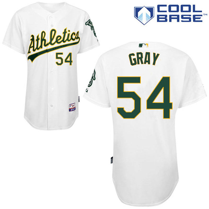 Oakland Athletics #54 Sonny Gray Men's Authentic White Home Majestic MLB Cool Base Jersey