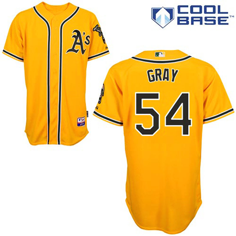 Oakland Athletics #54 Sonny Gray Men's Authentic Gold Alternate Majestic MLB Cool Base Jersey