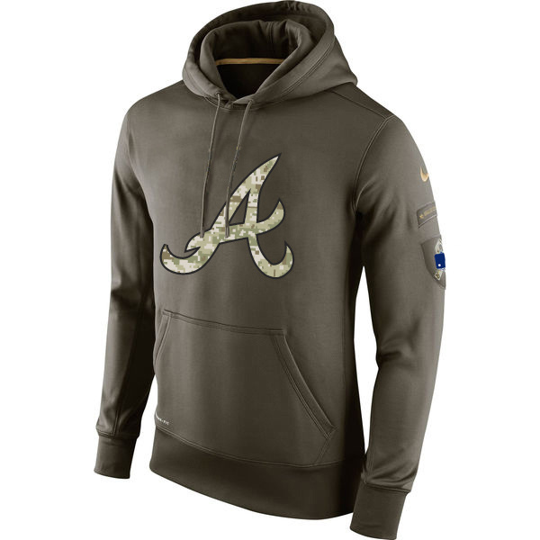 Atlanta Braves Olive Salute To Service Pullover Hoodie