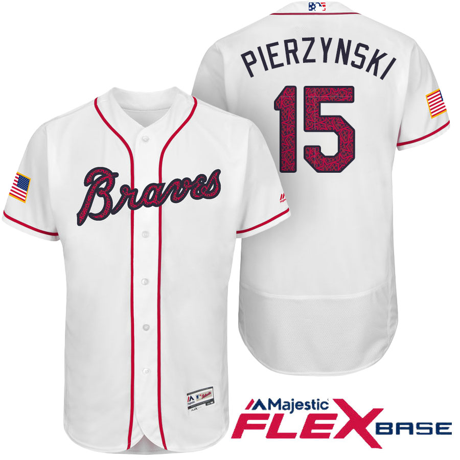 Atlanta Braves #15 A.J. Pierzynski White Stars & Stripes 2016 Independence Day Flex Base Jersey