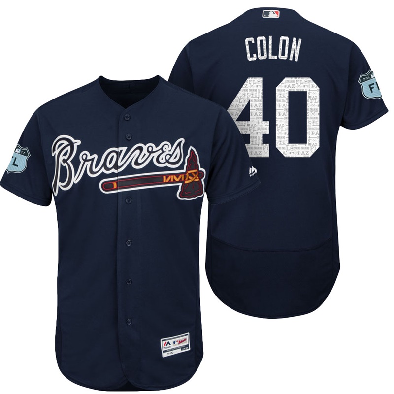 Atlanta Braves Bartolo Colon #40 Navy 2017 Spring Training Flex Base Jersey