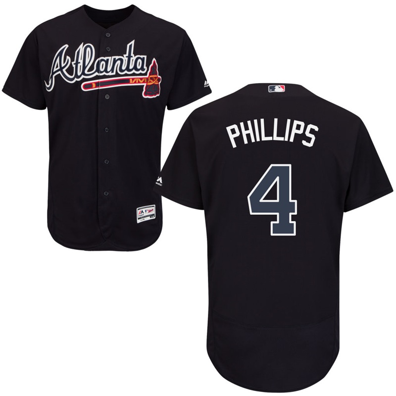 Men Atlanta Braves Brandon Phillips #4 Navy Alternate Flex Base Jersey