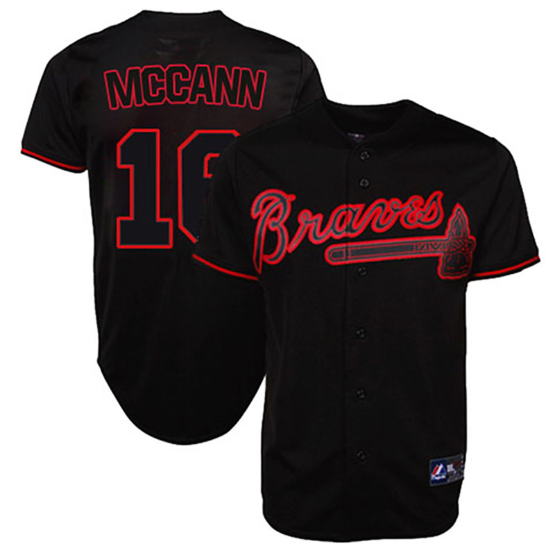 Atlanta Braves #16 Brian McCann Black Fashion Jersey